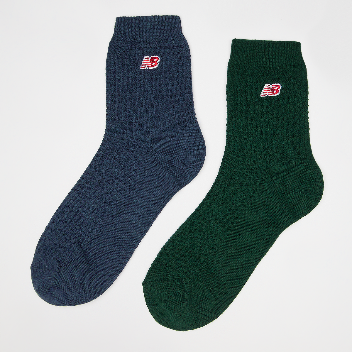 New Balance Waffle Knit Ankle Socks (2 Pack) Middellang Heren green navy maat: 35-38 beschikbare maaten:35-38 39-42 43-46