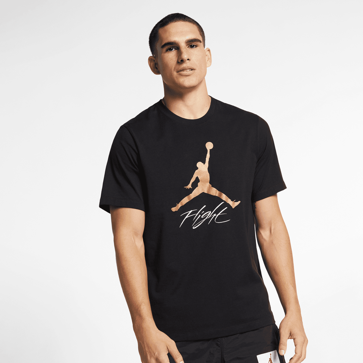 Jordan Jumpman Flight T-shirt T-shirts Heren black metallic gold maat: XL beschikbare maaten:S M L XL