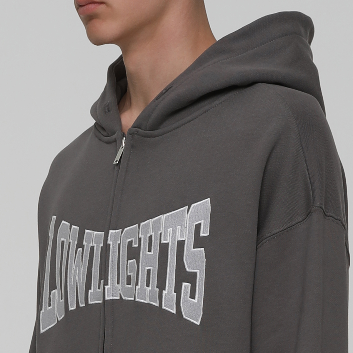 Low Lights Studios Boxer Zip-hoodie Hooded vesten Heren washed grey maat: S beschikbare maaten:S M L XL XXL