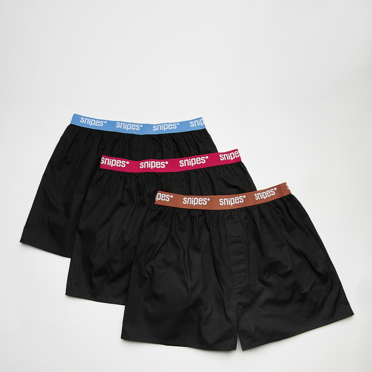 SNIPES Contrast Tape Woven Boxershorts (3 Pack) Boxershorts Heren black maat: XL beschikbare maaten:S M L XL