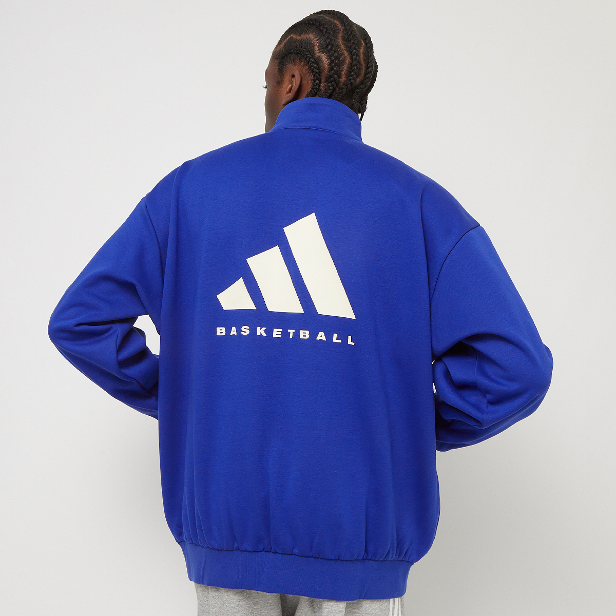 Adidas Originals Basketball Fleece Half Zip Hooded vesten Kleding lucid blue maat: XL beschikbare maaten:S M L XL