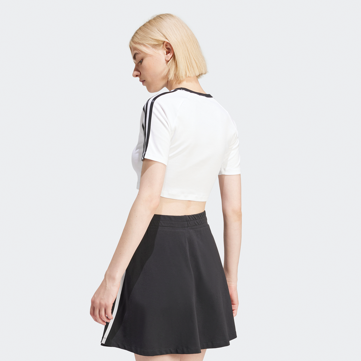 adidas Originals Adicolor 3-stripes Crop T-shirt T-shirts Dames white maat: XS beschikbare maaten:XS S M L