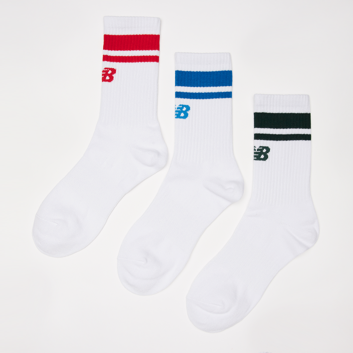 New Balance Sport Essential Stripe Midcalf Socks (3 Pack) Lang Heren white maat: 35-38 beschikbare maaten:35-38 39-42 43-46