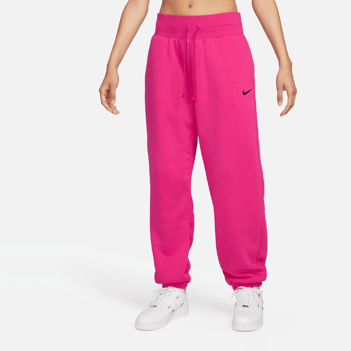 Nike Sportswear Phoenix Fleece Highrise Oversized Pant Trainingsbroeken Dames fireberry black maat: S beschikbare maaten:S M L