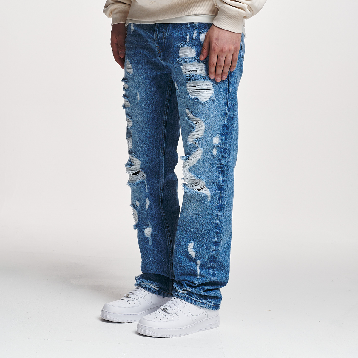 2Y Studios Firio Destroyed Straight Jeans Spijkerbroeken Heren blue maat: 28 beschikbare maaten:28 29 30 31 32 33 34