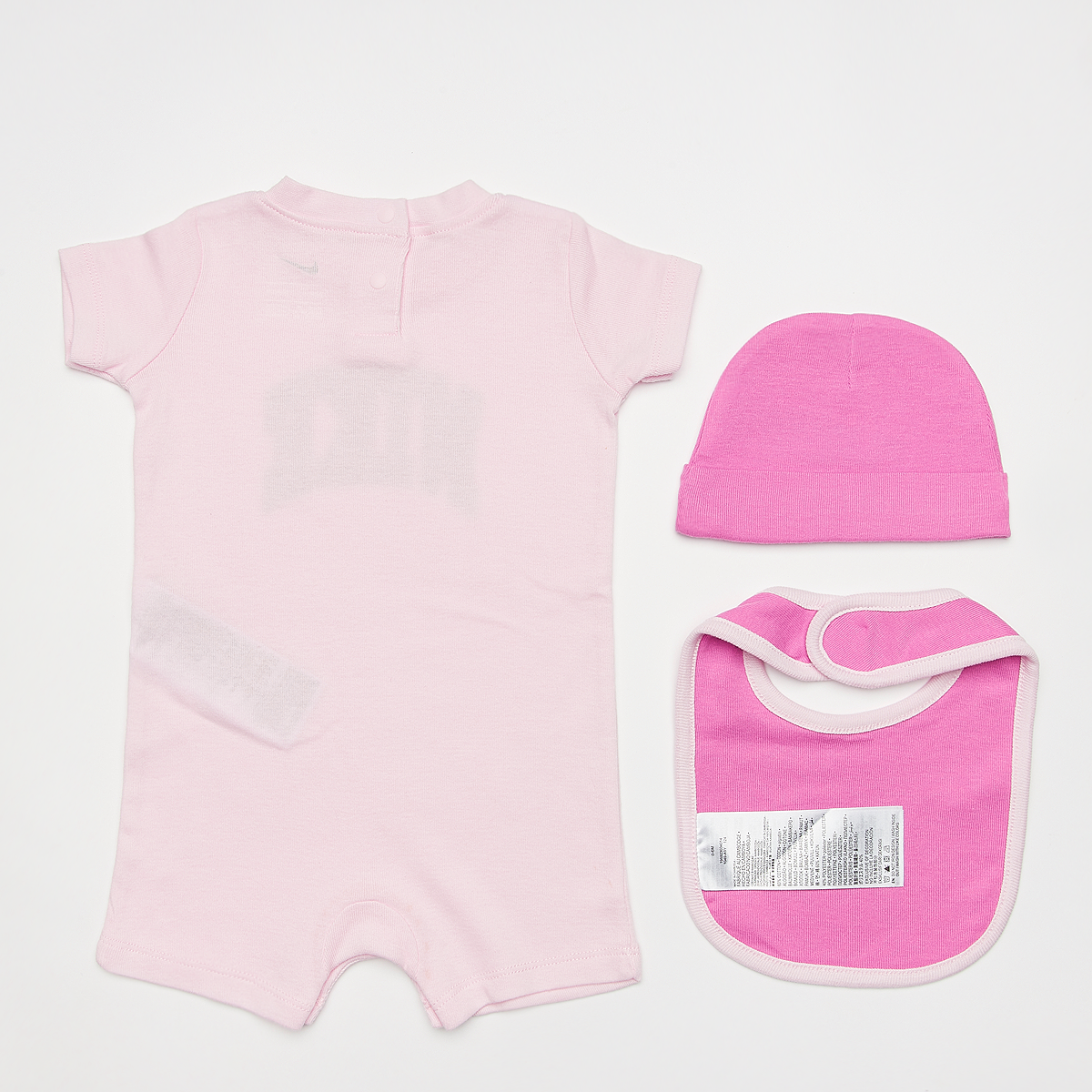 Nike Romper Hat Bib Set (3 Piece) Baby sets Kids pink foam maat: 0m-6m beschikbare maaten:0m-6m