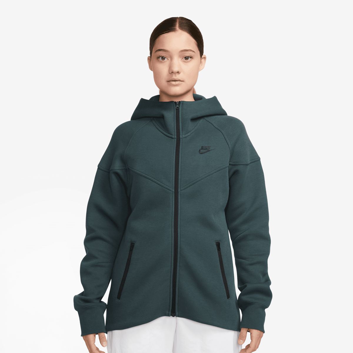 Nike Sportswear Tech Fleece Windrunner Full-zip Hoodie Rits hoodies Dames deep jungle black maat: XS beschikbare maaten:XS S M