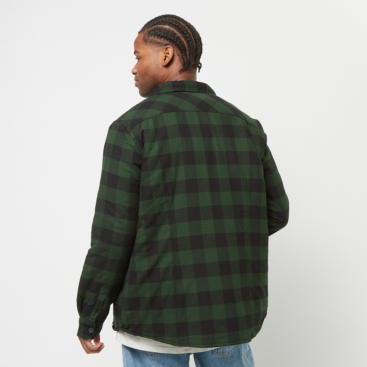 Urban Classics Padded Check Flannel Shirt Lange mouwen Kleding black forest maat: XL beschikbare maaten:M L XL XXL