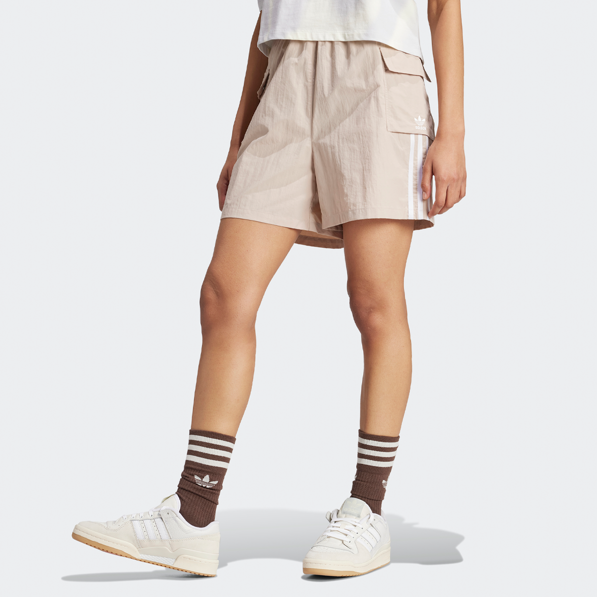 adidas Originals 3-stripes Cargo Short Summer Glow shorts Dames wonder taupe maat: S beschikbare maaten:XS S M