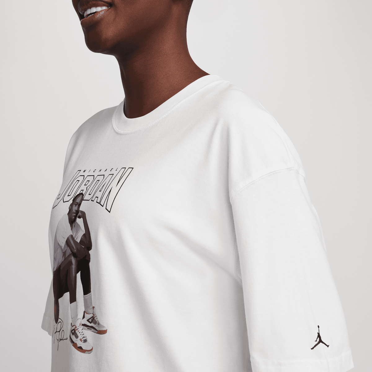 Jordan Short Sleeve Graphics Oversized Tee T-shirts Dames white maat: XS beschikbare maaten:XS S M L