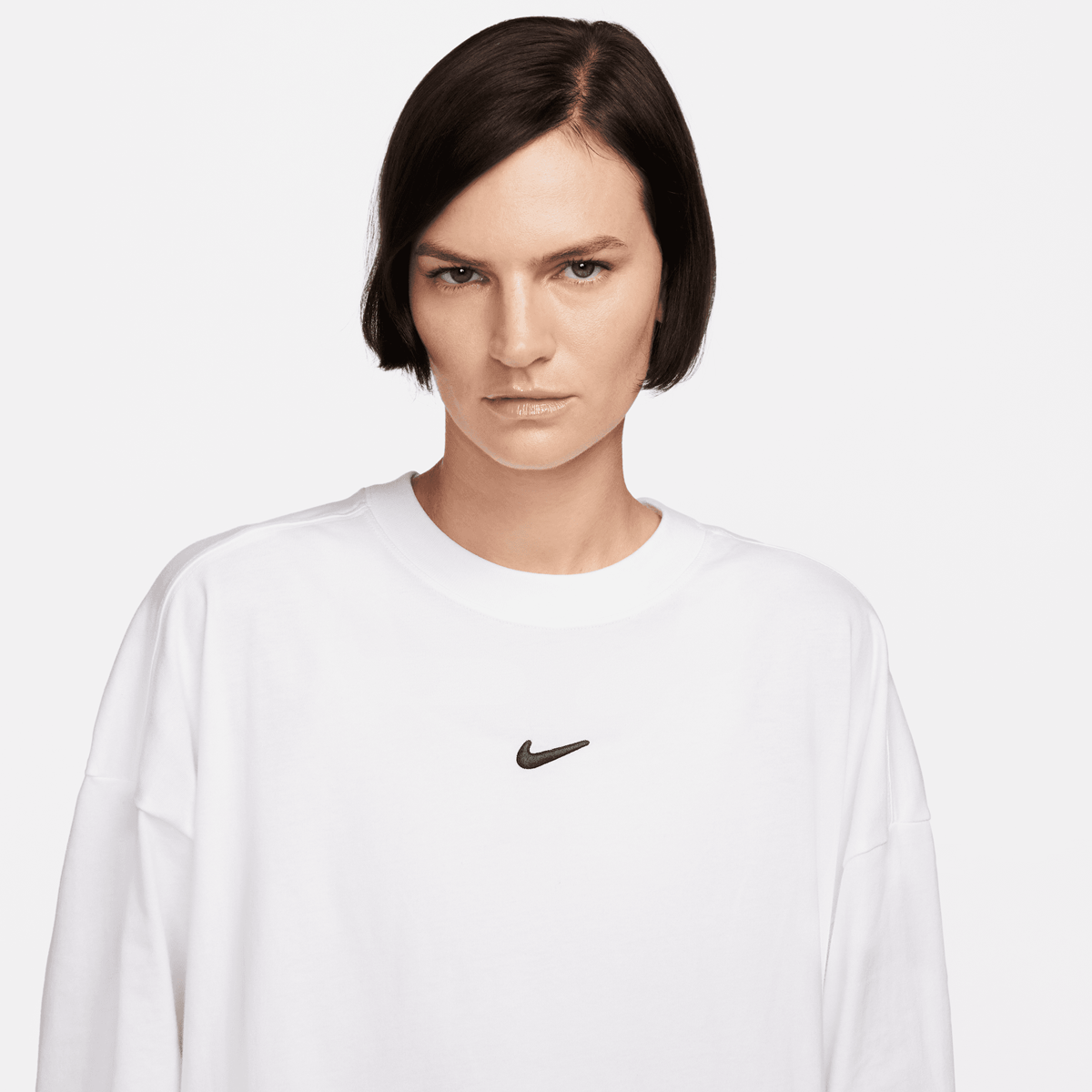 Nike Sportswear Long Sleeve Boyfriend Tee Print Swoosh Sweatshirts Dames white maat: XS beschikbare maaten:XS