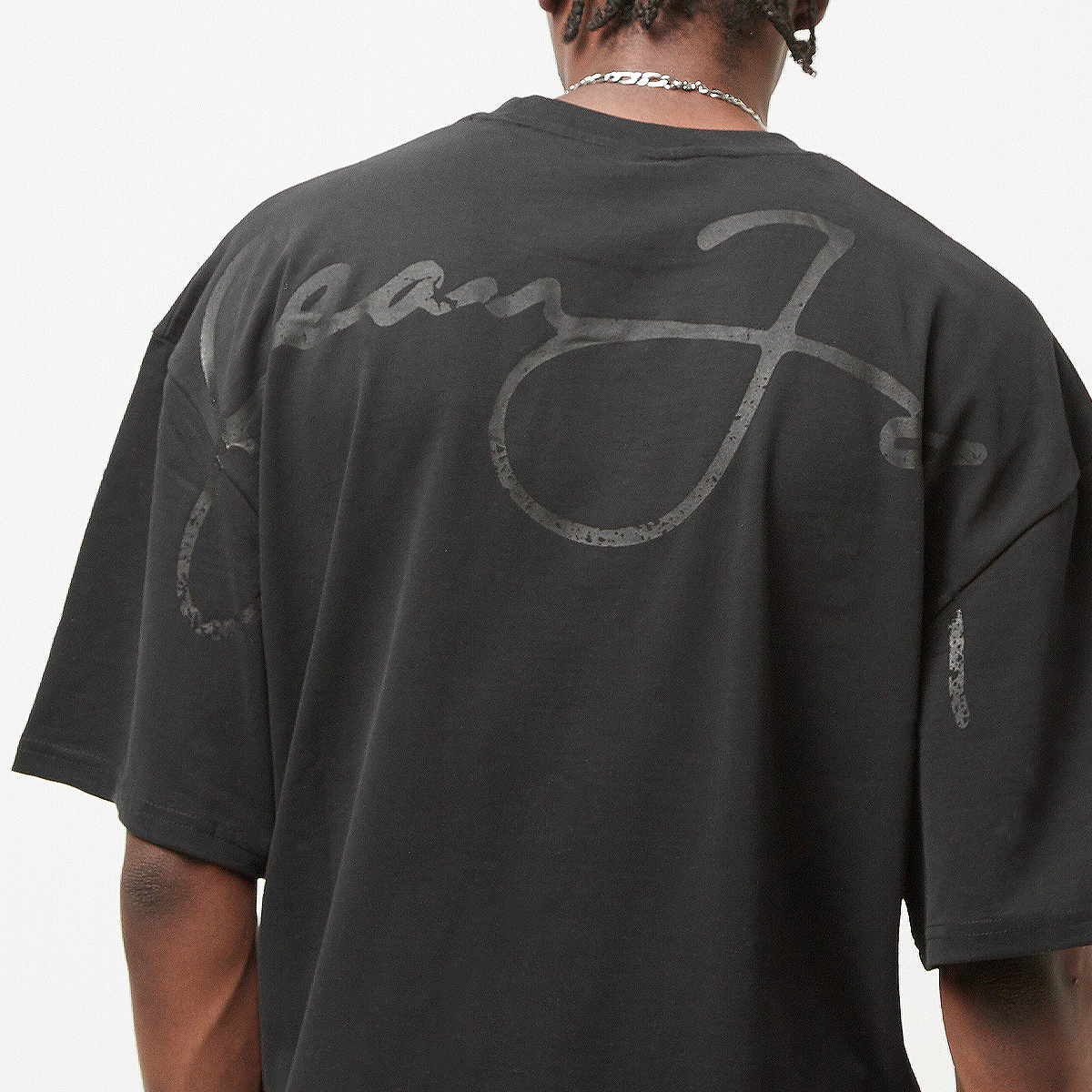 Sean John Script Logo Backprint Peached Tee T-shirts Kleding Black maat: S beschikbare maaten:S