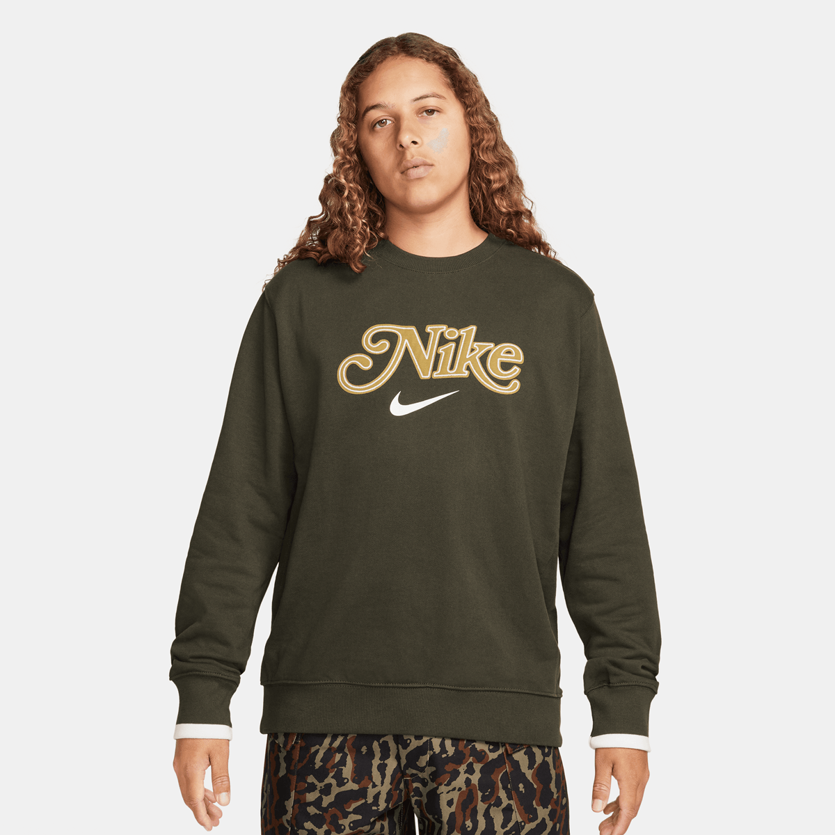 Nike Sportswear Fleece Crew-neck Sweatshirt Sweaters Kleding sequoia maat: S beschikbare maaten:S M