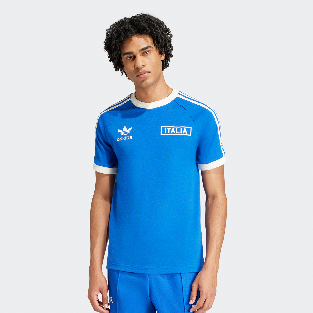 Adidas Originals Figc Italië 3-stripes T-shirt Football Pack T-shirts Heren team royal blue maat: M beschikbare maaten:S M L XL
