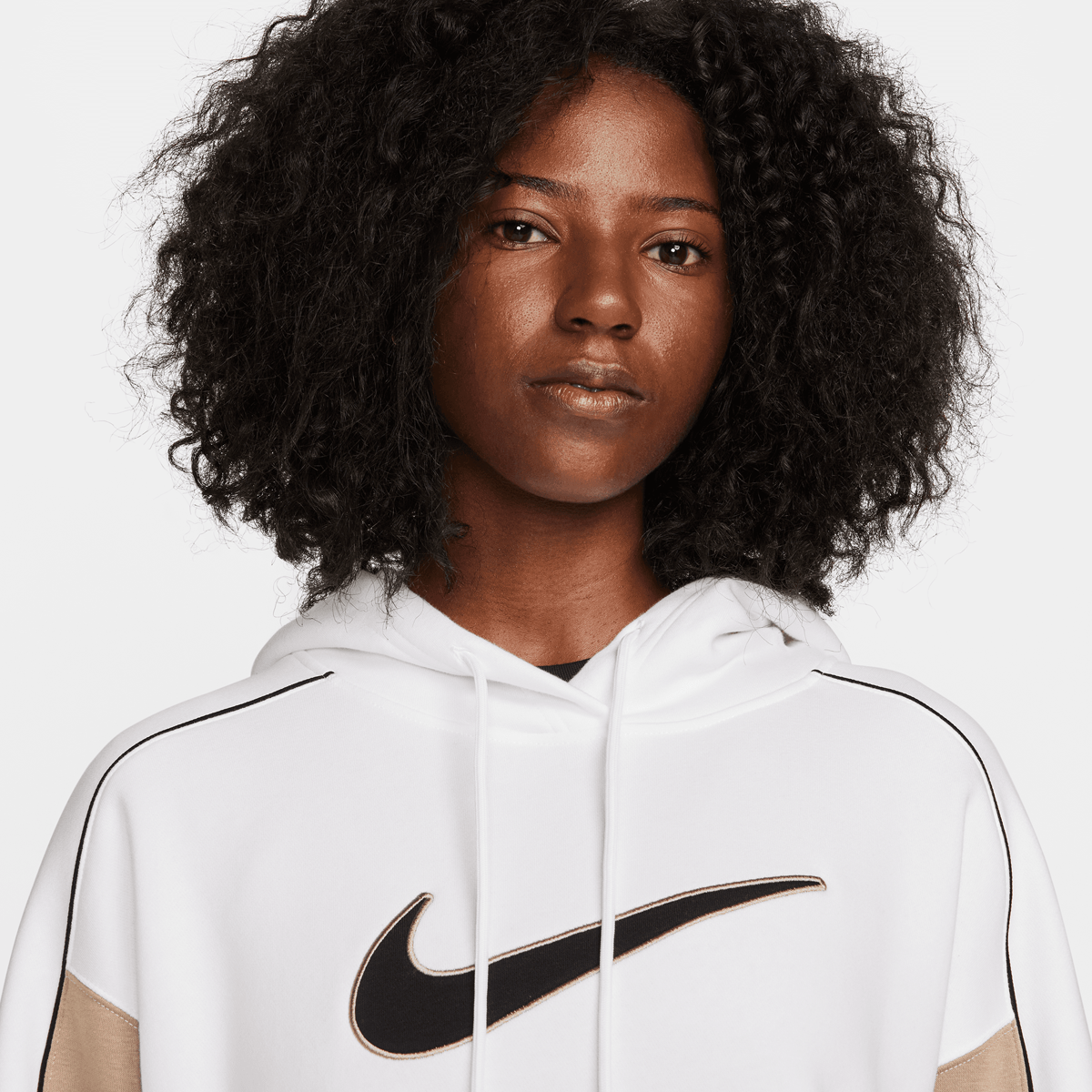 Nike Sportswear Oversize-fleece-hoodie Hoodies Dames white khaki black maat: XS beschikbare maaten:XS S M