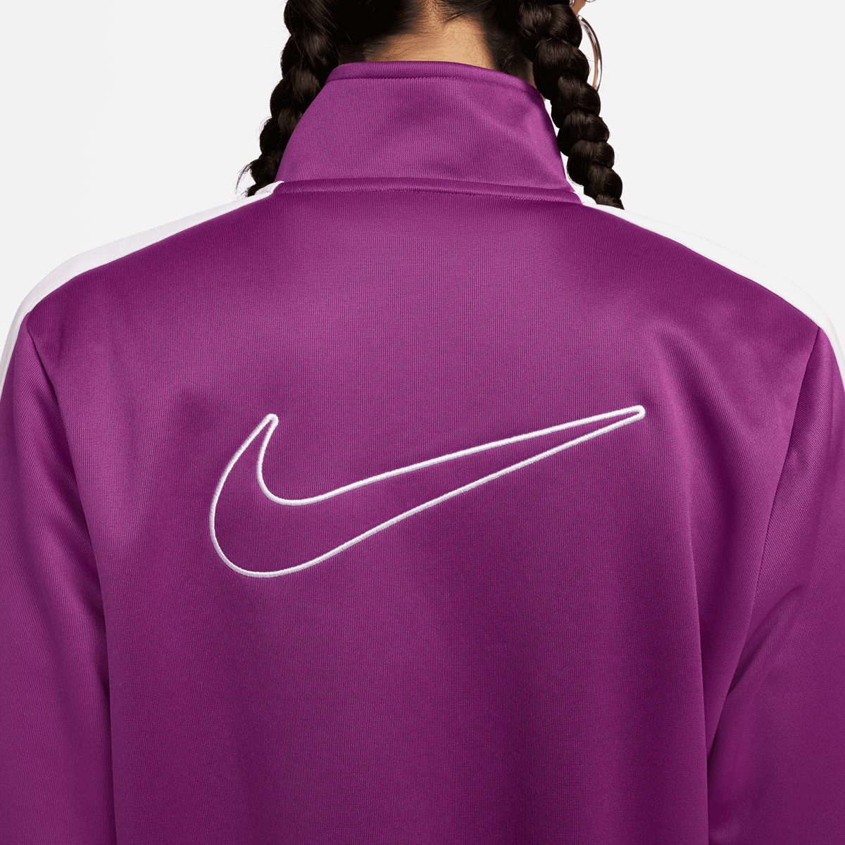 Nike Sportswear Poly-knit Jacket Swoosh Rits hoodies Dames bold berry white maat: XS beschikbare maaten:XS S M L