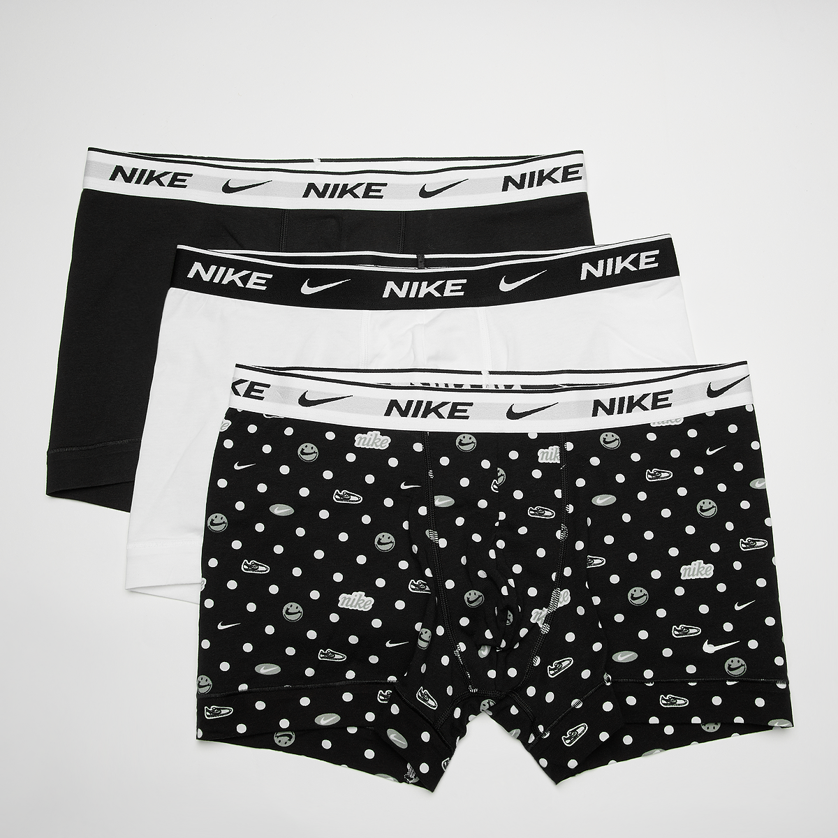 Nike Underwear Trunk (3 Pack) Boxershorts Kleding sneaker dot print white black maat: XS beschikbare maaten:XS