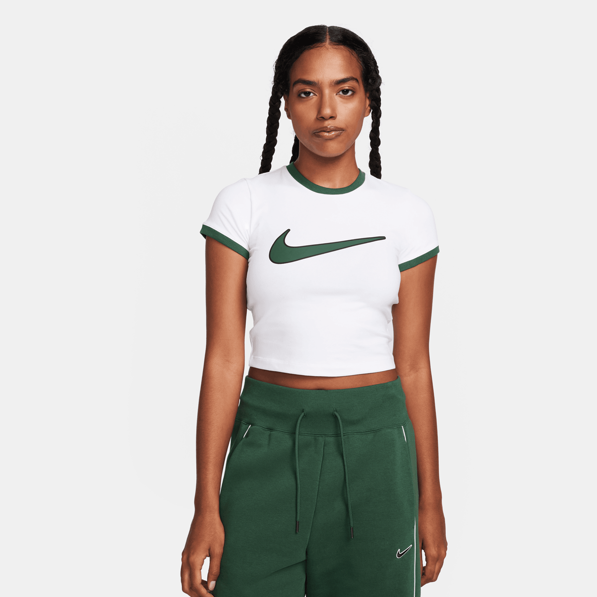 Nike Sportswear Tee Swoosh T-shirts Dames white fir maat: XS beschikbare maaten:XS S M L XL
