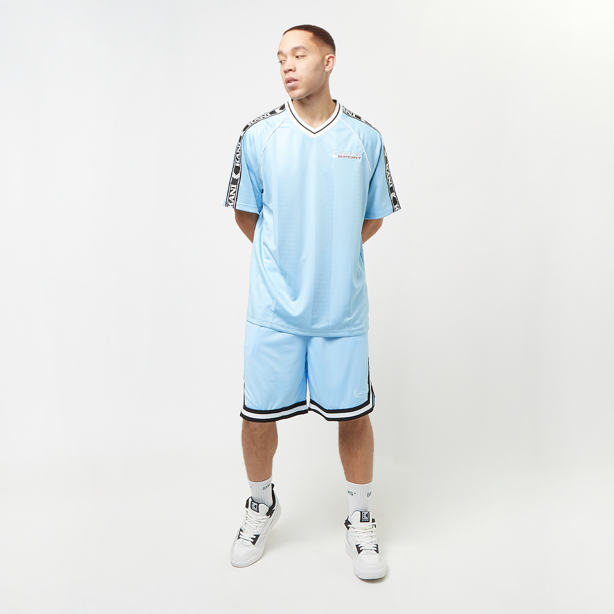 Karl Kani Sports Shadow Stripe Jersey Sportshirts Heren light blue maat: L beschikbare maaten:L