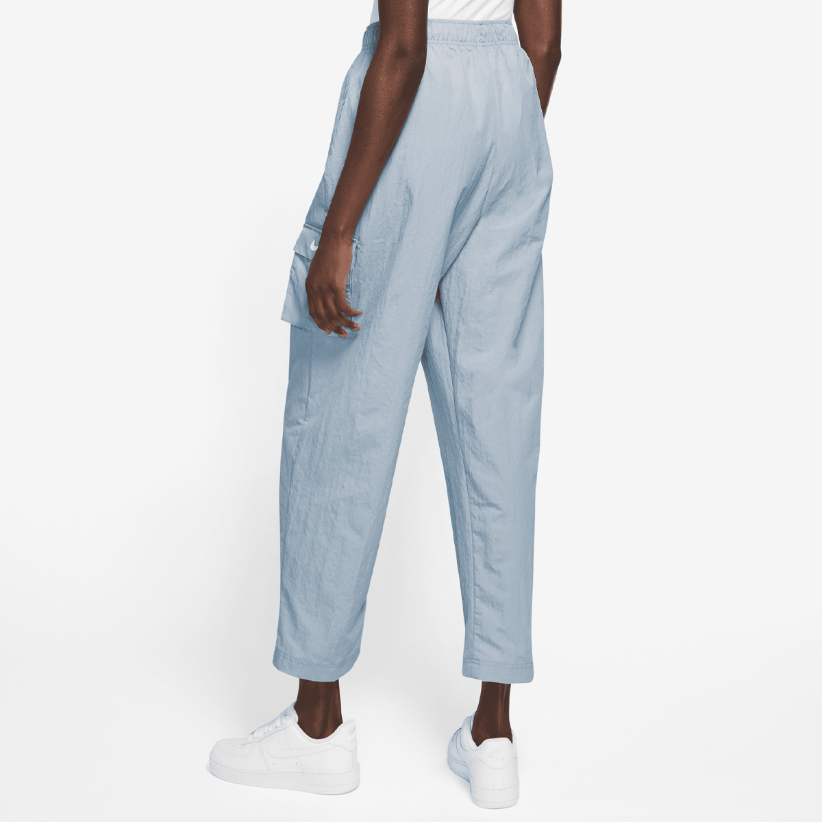 Nike Sportswear Essential Woven High-rise Cargo Pant Cargobroeken Dames lt amory blue sail maat: XS beschikbare maaten:XS S M L