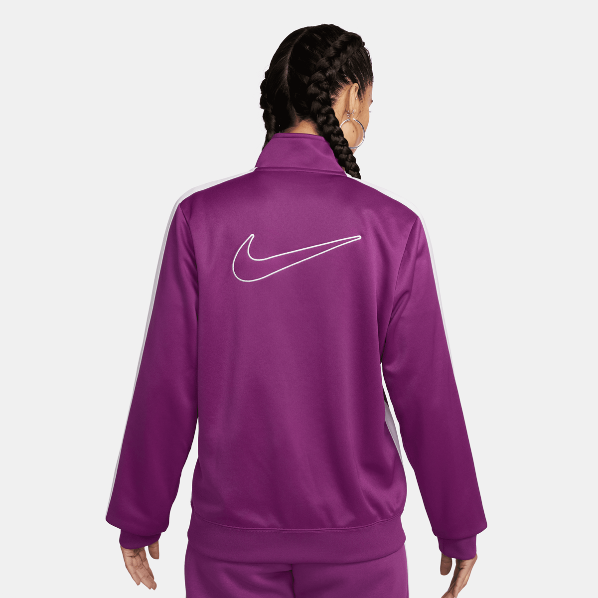 Nike Sportswear Poly-knit Jacket Swoosh Rits hoodies Dames bold berry white maat: XS beschikbare maaten:XS S M L