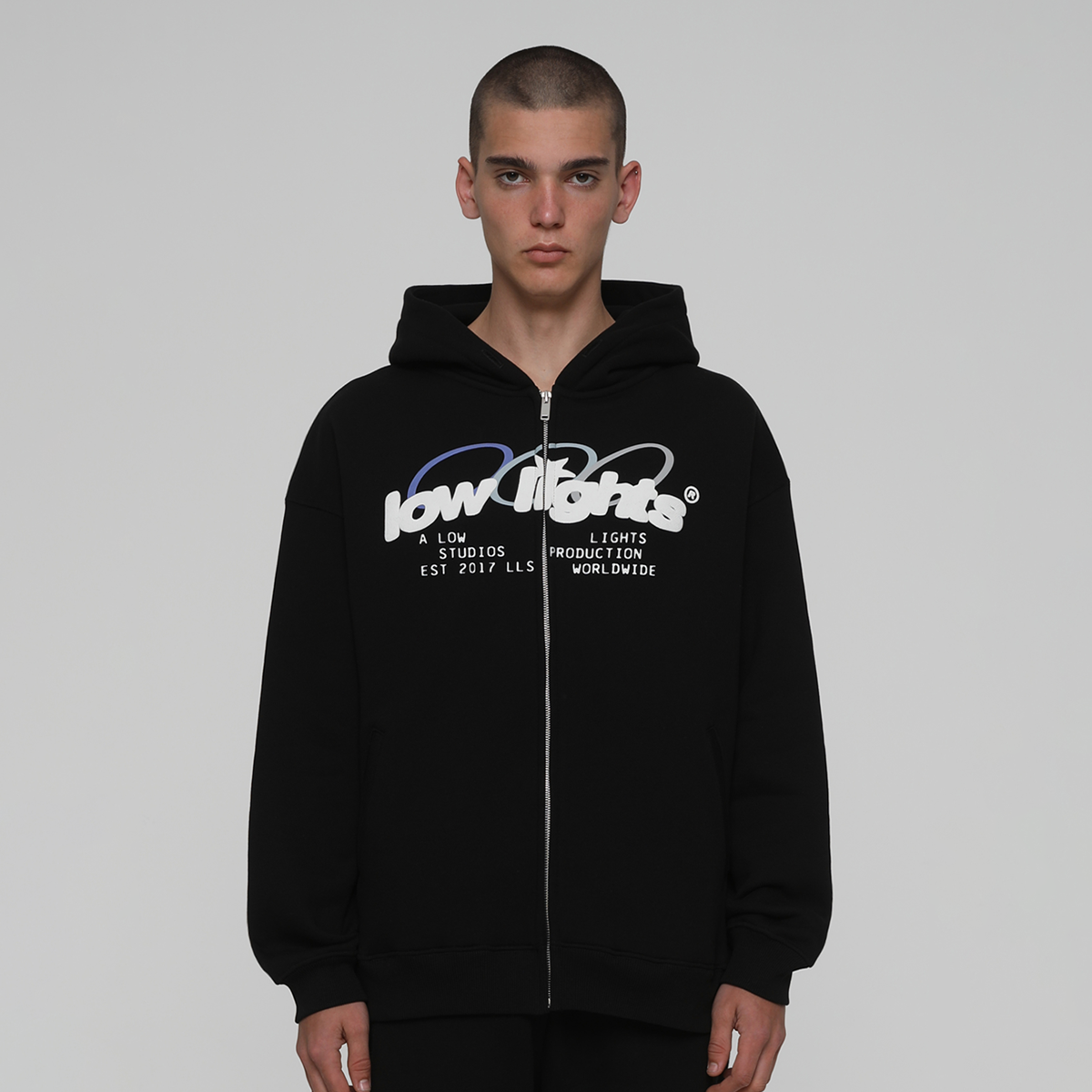 Low Lights Studios Arctic Ring Logo Zip-hoodie Hooded vesten Heren black maat: XXL beschikbare maaten:S M L XL XXL