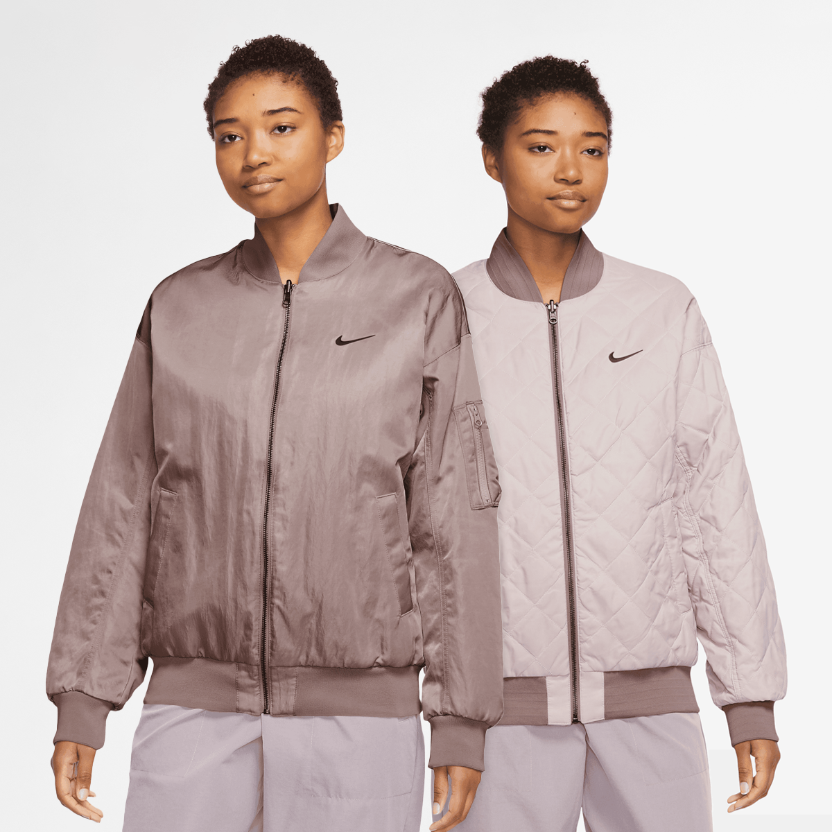 Nike Sportswear Reversible Varsity Bomber Jacket Tussenseizoensjassen Dames smokey mauve platinum violet black maat: S beschikbare maaten:XS S M