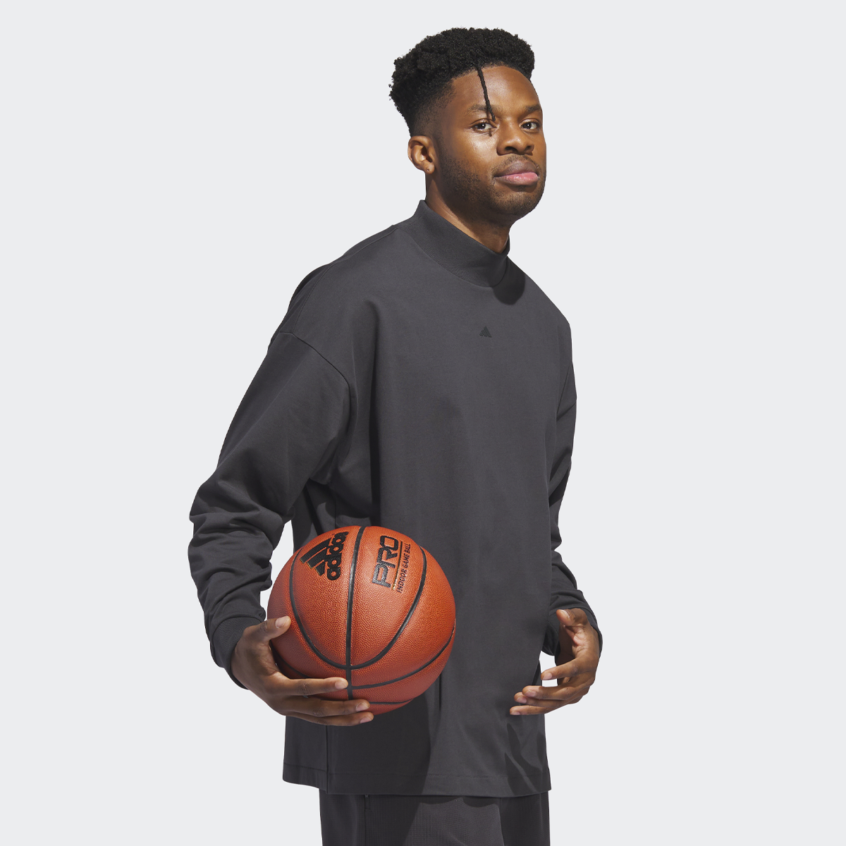 adidas performance One Basketball Long Sleeve Tee Longsleeves Heren carbon maat: L beschikbare maaten:S L XL