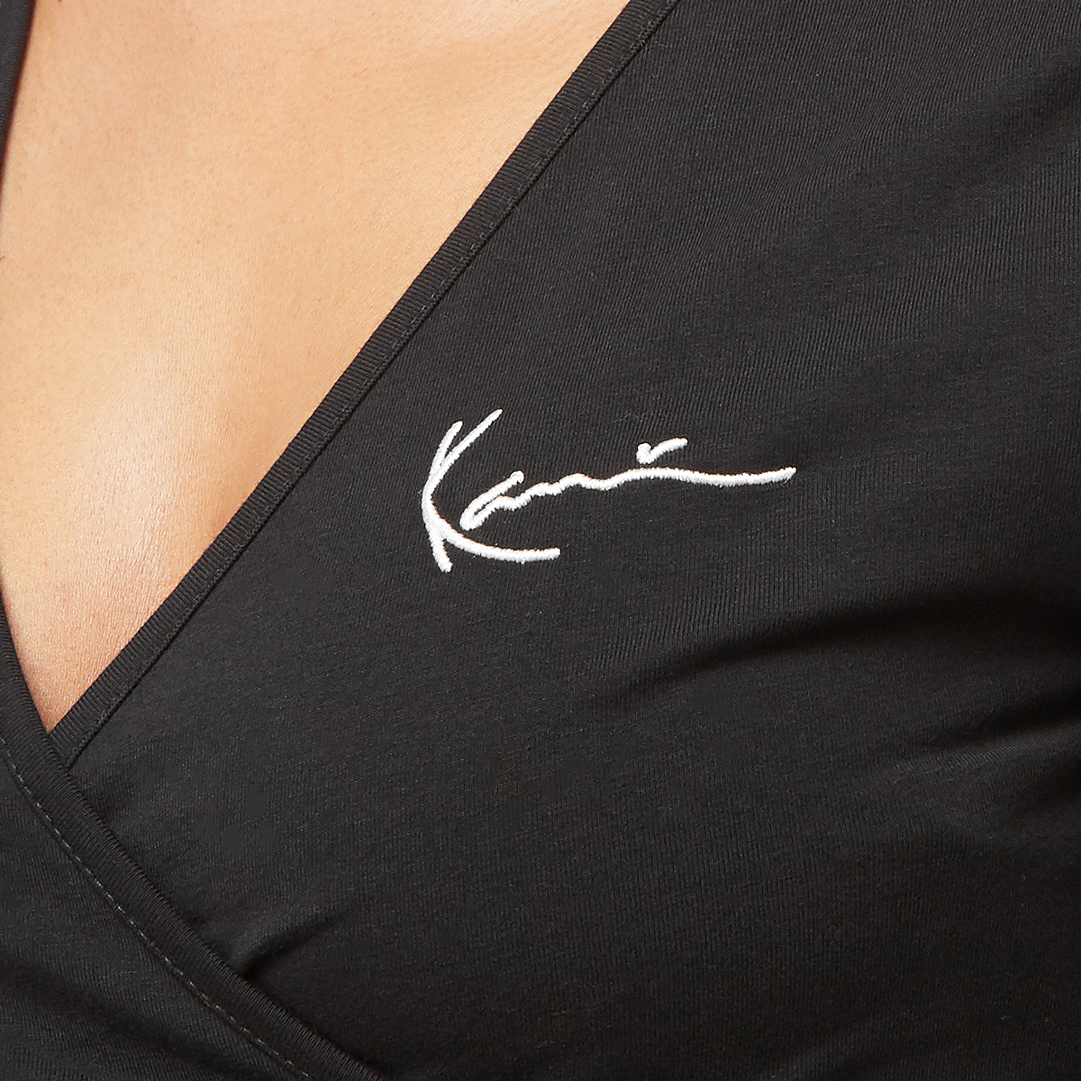 Karl Kani Chest Signature Essential Short Laced Longsleeve Longsleeves Dames Black maat: XS beschikbare maaten:XS S M L