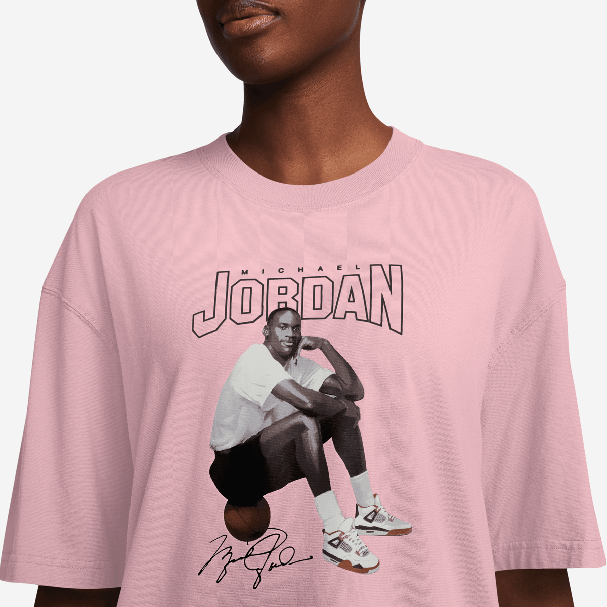 Jordan Short Sleeve Graphics Oversized Tee T-shirts Dames pink glaze maat: XS beschikbare maaten:XS S M