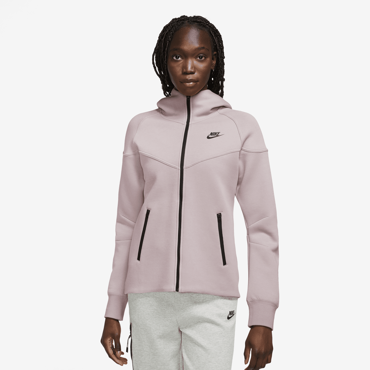 Nike Sportswear Tech Fleece Windrunner Full-zip Hoodie Rits hoodies Dames platinum violet black maat: XS beschikbare maaten:XS S M L