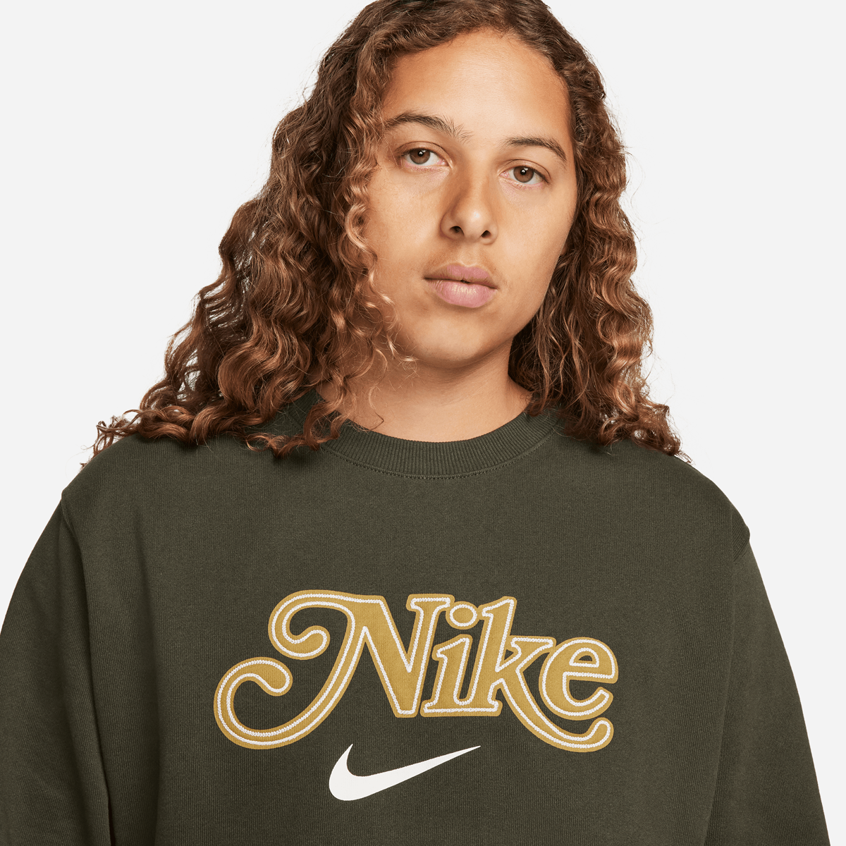 Nike Sportswear Fleece Crew-neck Sweatshirt Sweaters Kleding sequoia maat: S beschikbare maaten:S M