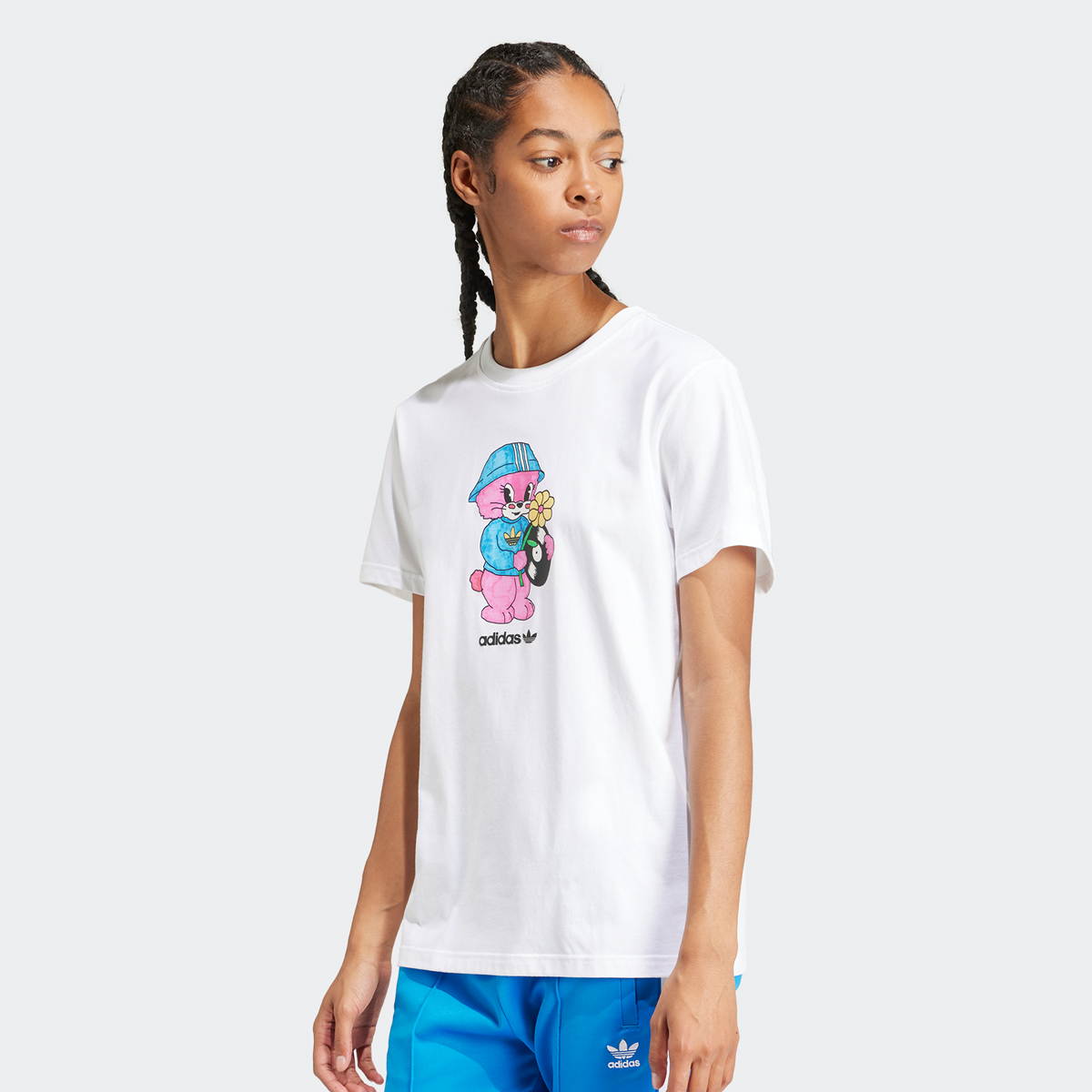 Adidas Originals Adi Orbic Graphic Tee T-shirts Dames white maat: XS beschikbare maaten:XS S M L