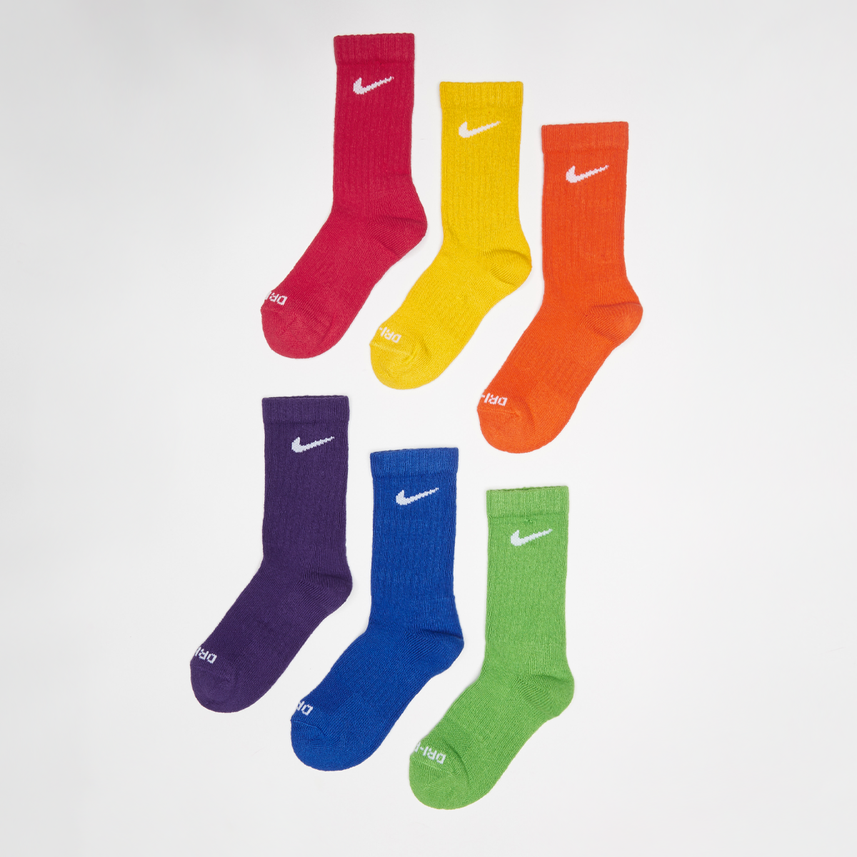 Nike Dri-fit Perfor ce Basic Crew (6 Pack) Lang Kids multicolor maat: 5y-7y beschikbare maaten:5y-7y