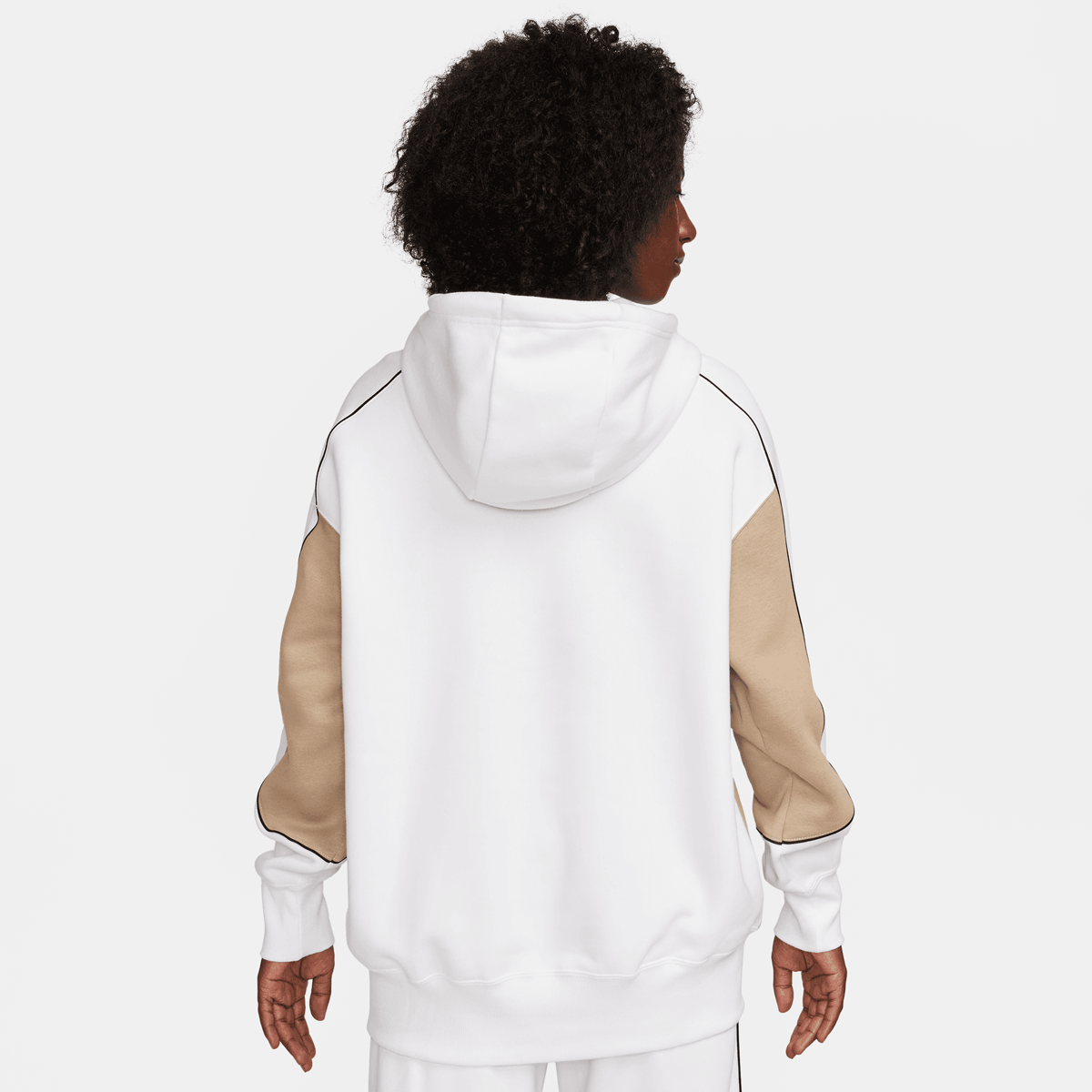 Nike Sportswear Oversize-fleece-hoodie Hoodies Dames white khaki black maat: XS beschikbare maaten:XS S M