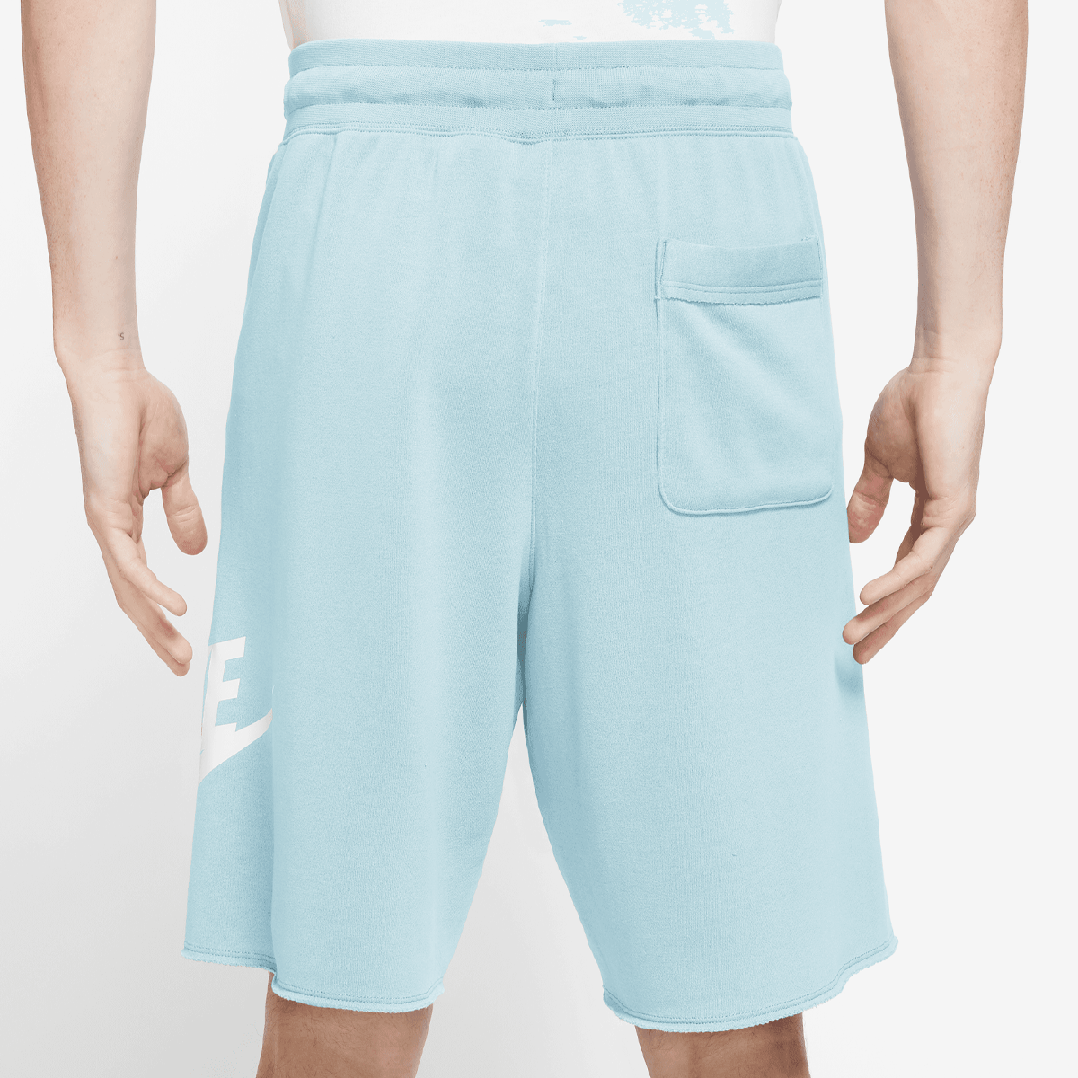 Nike Club Alumni High Brand French Terry Short Sportshorts Heren glacier blue white white maat: S beschikbare maaten:S L XL