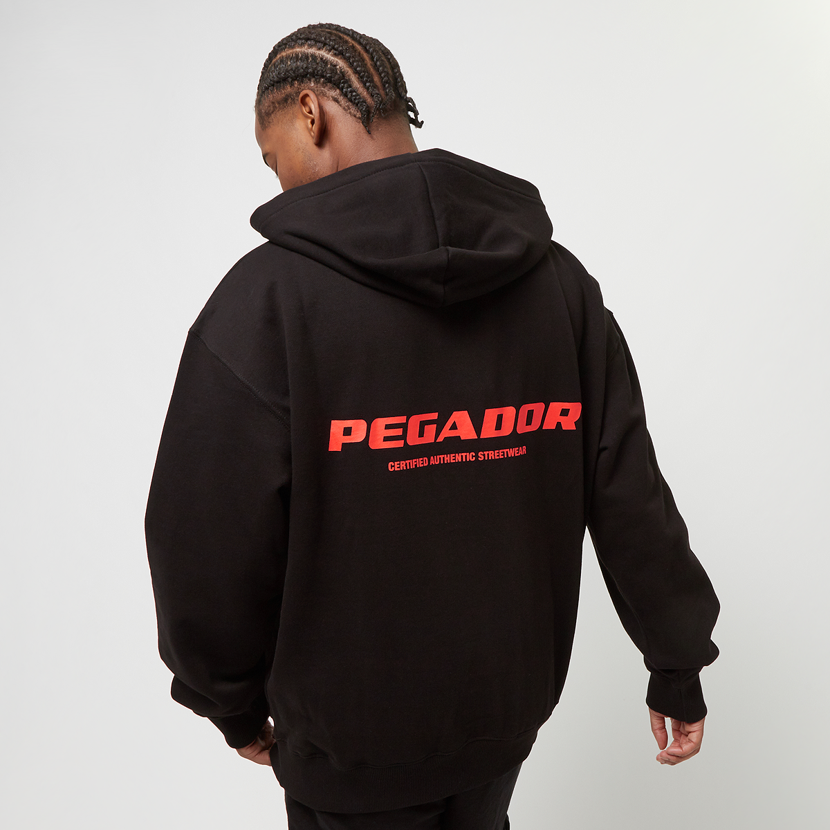 Pegador Colne Logo Oversized Hoodie Hoodies Heren black signal red maat: S beschikbare maaten:S L