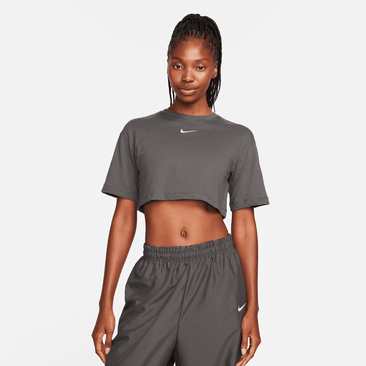 Nike Sportswear Trend Crop Tee T-shirts Dames medium ash maat: S beschikbare maaten:XS S M L XL