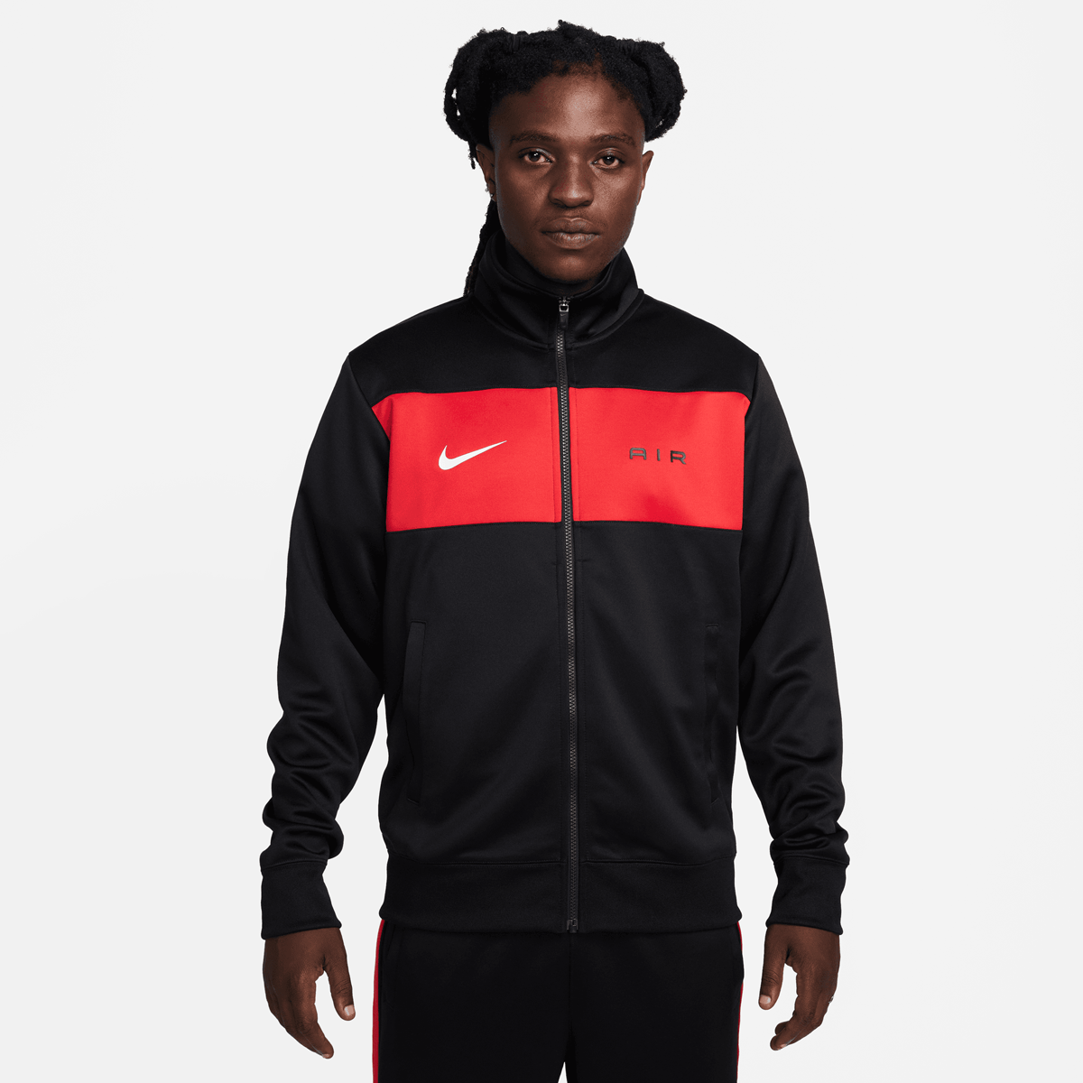 Nike Sportswear Swoosh Air Tracktop Poly-knit Trainingsjassen Heren schwarz maat: XL beschikbare maaten:S M L XL
