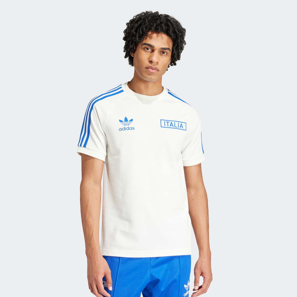 Adidas Originals Figc Italië 3-stripes T-shirt Football Pack T-shirts Heren off white maat: XL beschikbare maaten:S M L XL