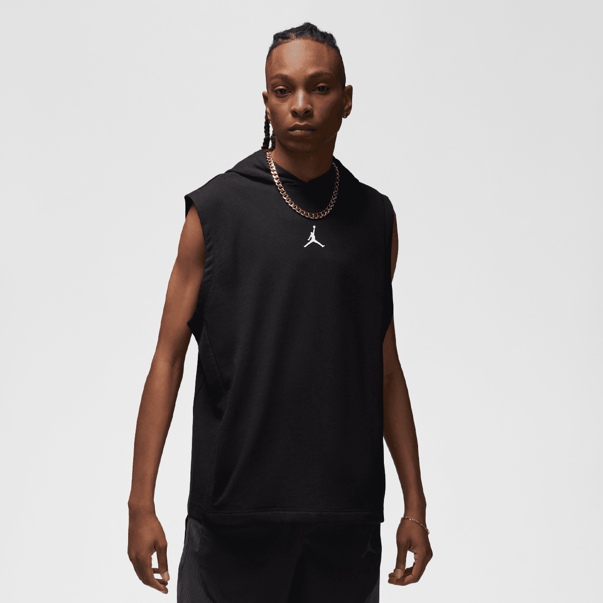 Jordan Dri-fit Sport Fleece Sleeveless Pullover T-shirts Heren black white maat: S beschikbare maaten:S M L XL