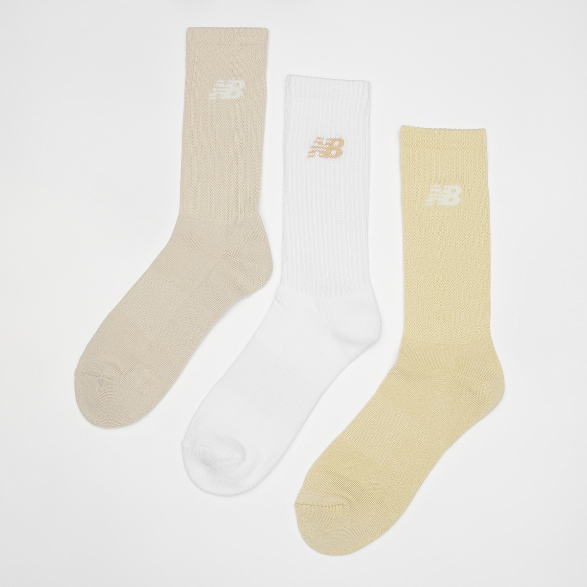 New Balance Lifestyle Cushioned Crew Socks (3 Pack) Lang Heren white beige maat: 35-38 beschikbare maaten:35-38 39-42 43-46