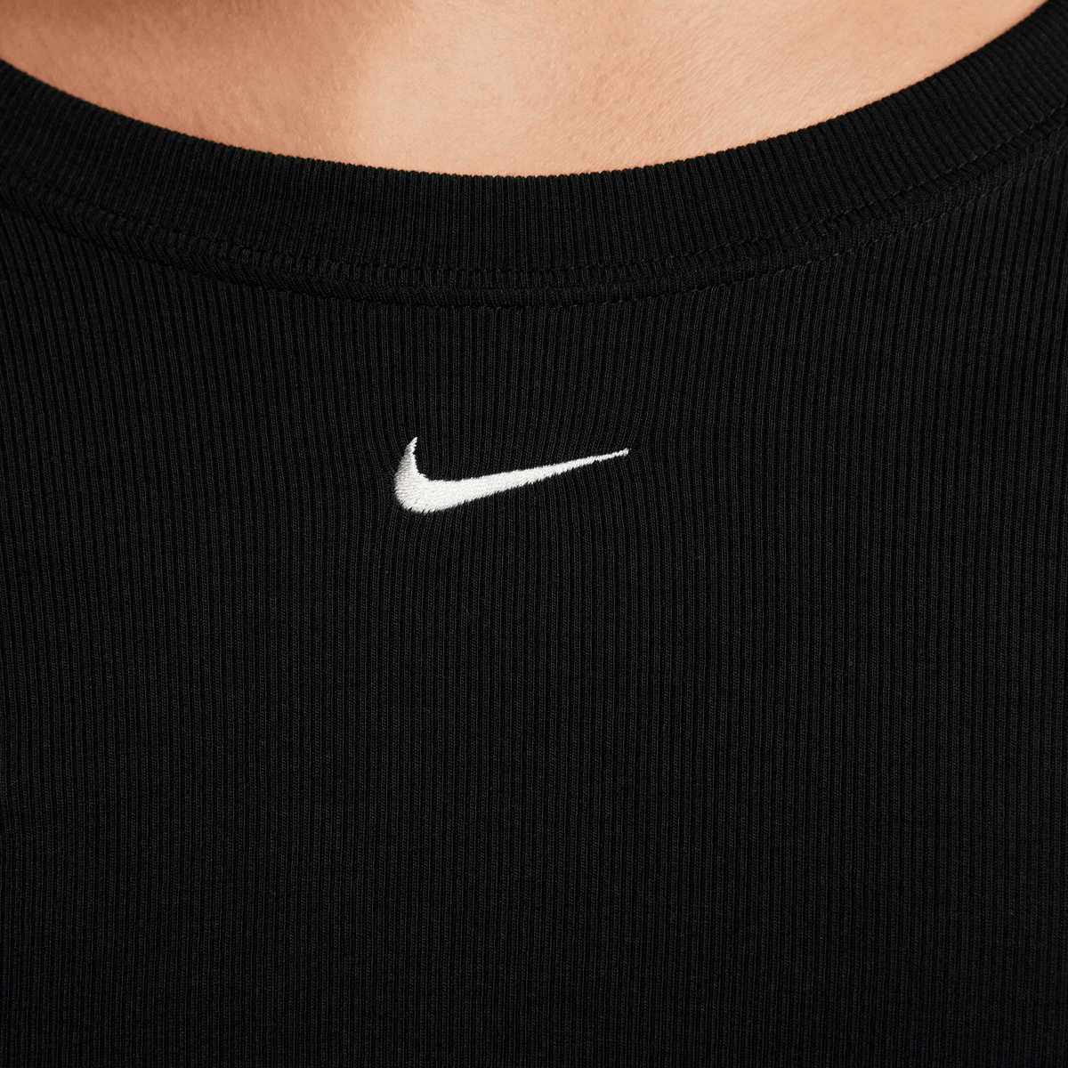 Nike Sportswear Chill Knits Mini-ribbed Long Sleeve Top Longsleeves Dames black sail maat: XS beschikbare maaten:XS S M L