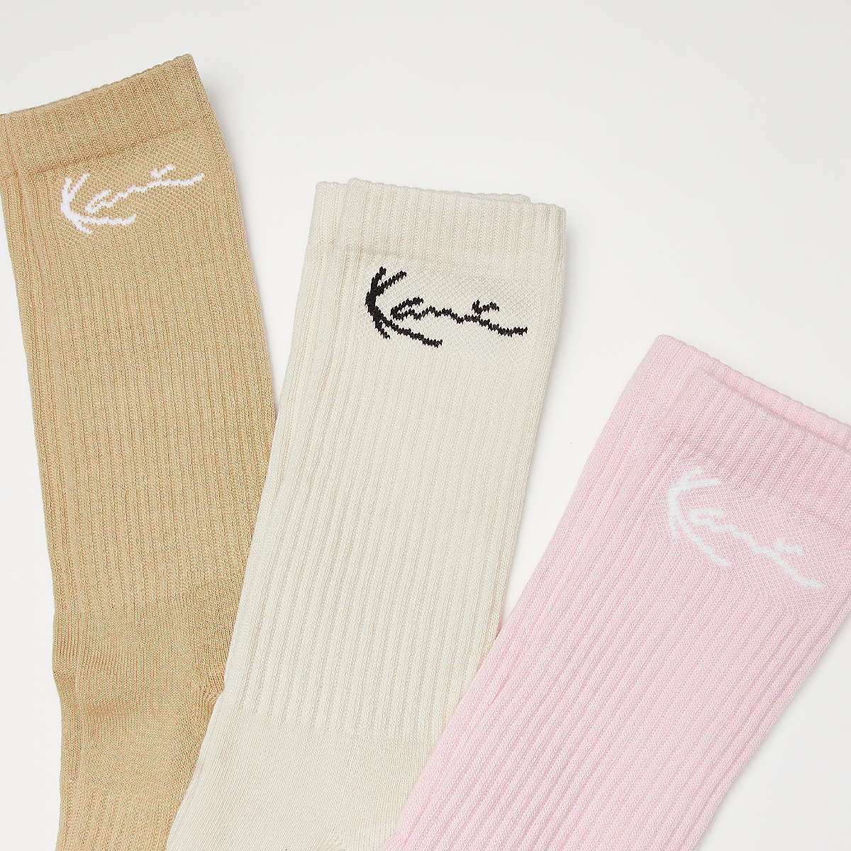 Karl Kani Signature Socks (3 Pack) Lang Heren dark olive off white black maat: 35-38 beschikbare maaten:35-38