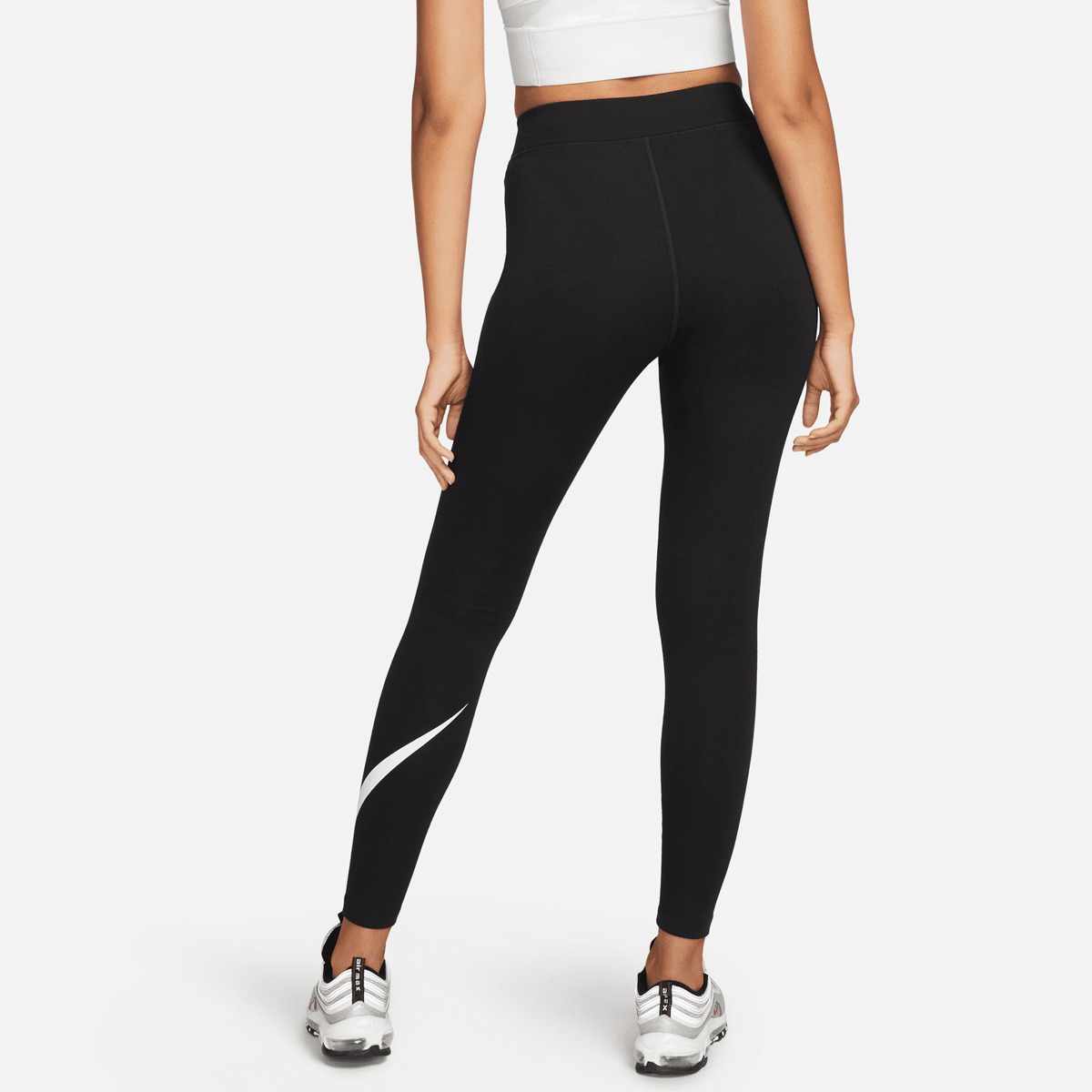 Nike Sportswear Classics Graphics High Rise Tight Swoosh Leggings Dames black sail maat: XS beschikbare maaten:XS S M XL