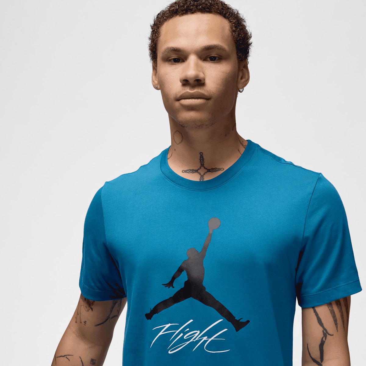 Jordan Jumpman Flight High-brand-read Tee T-shirts Heren industrial blue black maat: M beschikbare maaten:S M L XL