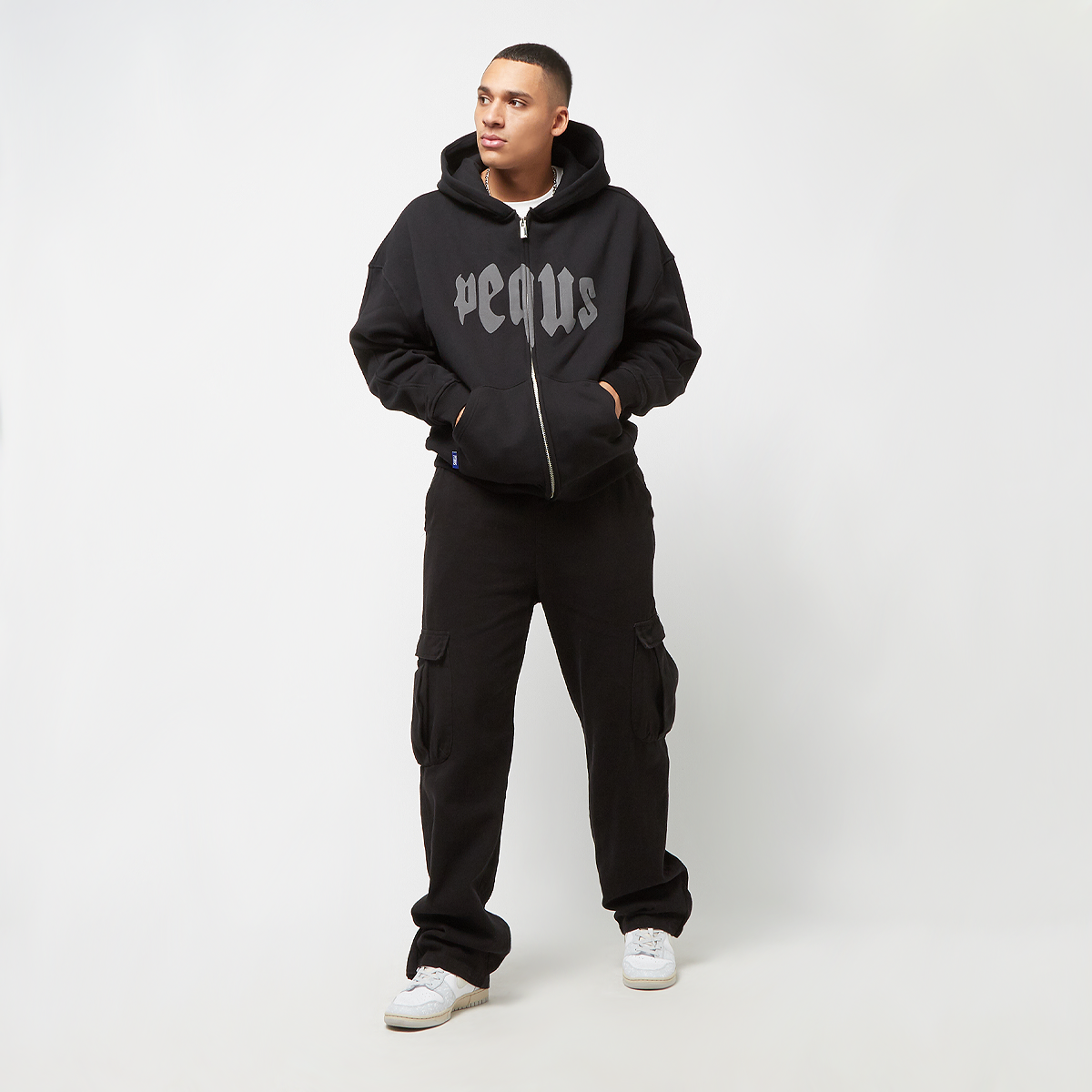 Pequs Mythic Zip-hoodie Hooded vesten Kleding Black maat: L beschikbare maaten:M L