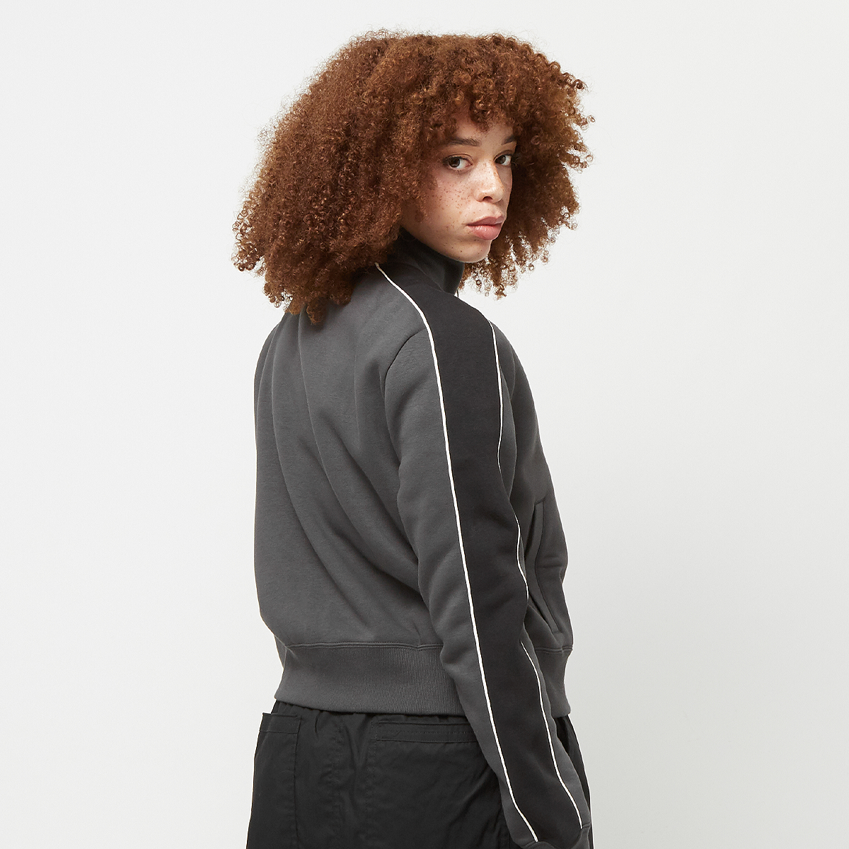 Nike Sportswear Fleece Track Top Rits hoodies Dames anthracite black white maat: XS beschikbare maaten:XS L