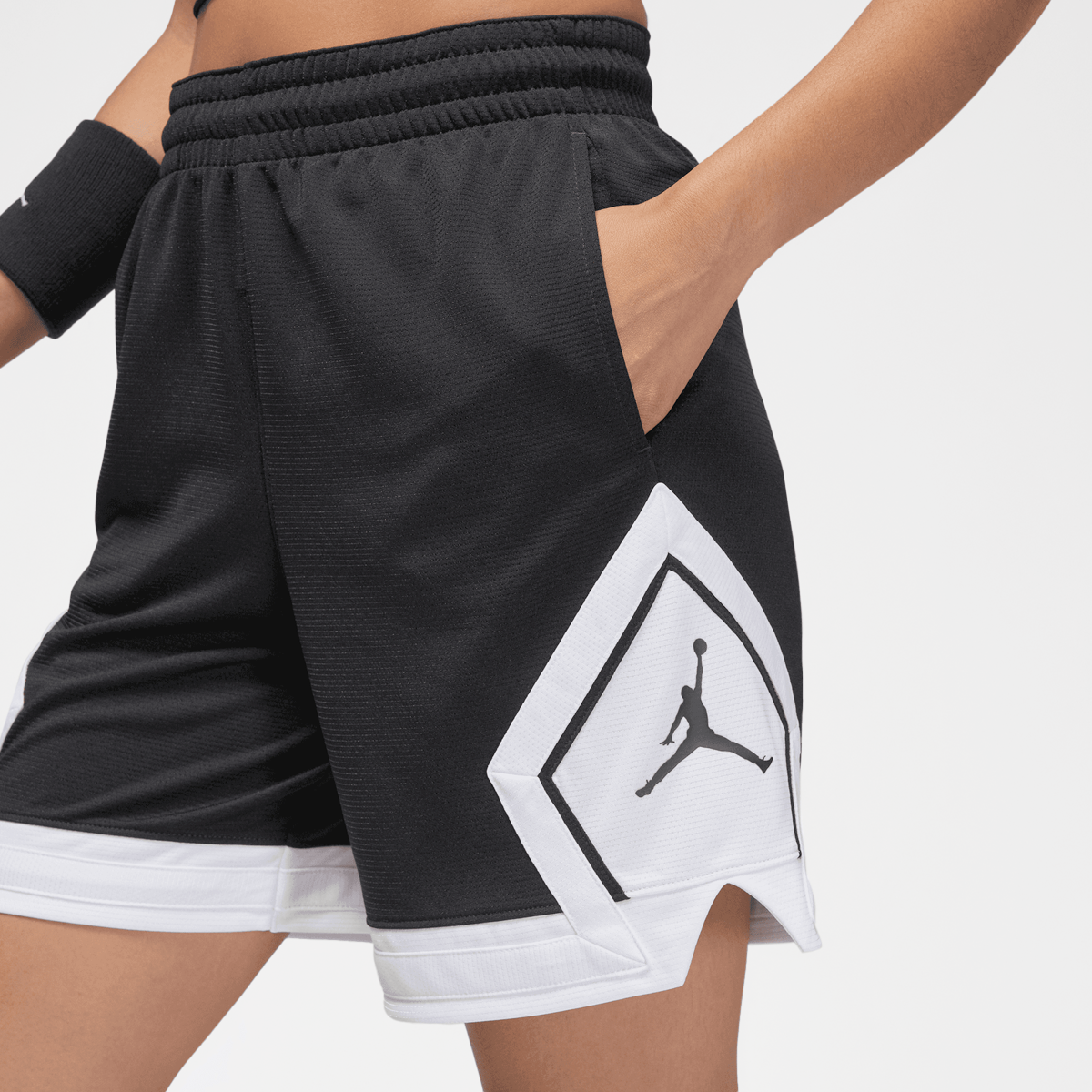 Jordan Sport Diamond Shorts Sportshorts Dames black white white black maat: XS beschikbare maaten:XS S M L