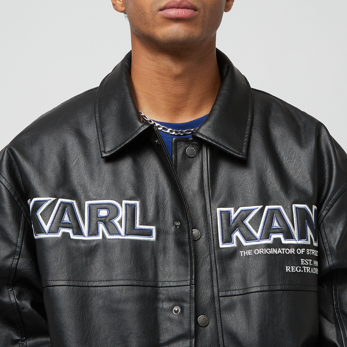 Karl Kani Bold Full Pu Dragon College Jacket Tussenseizoensjassen Heren Black maat: XS beschikbare maaten:XS S M L